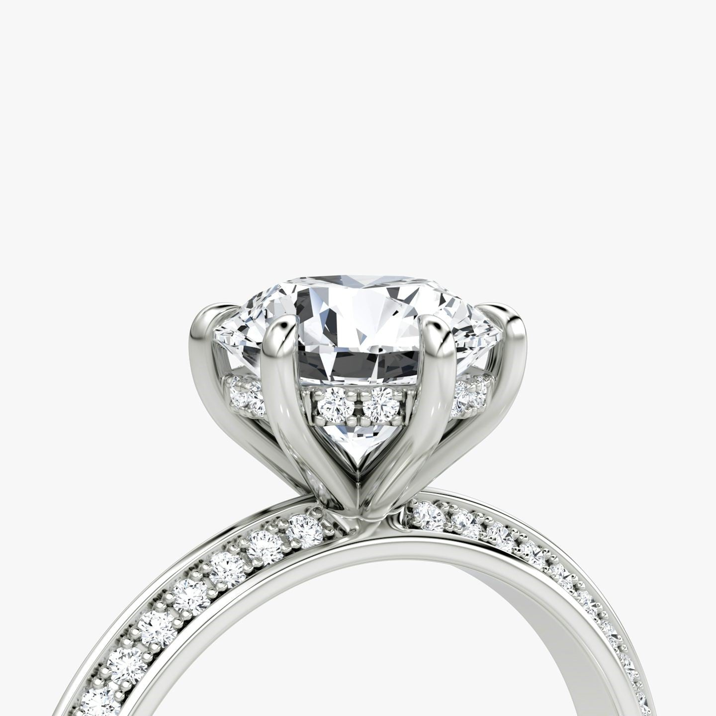 1.00 ct The Knife-Edge Round Brilliant Solitaire Hidden Halo Engagement Ring