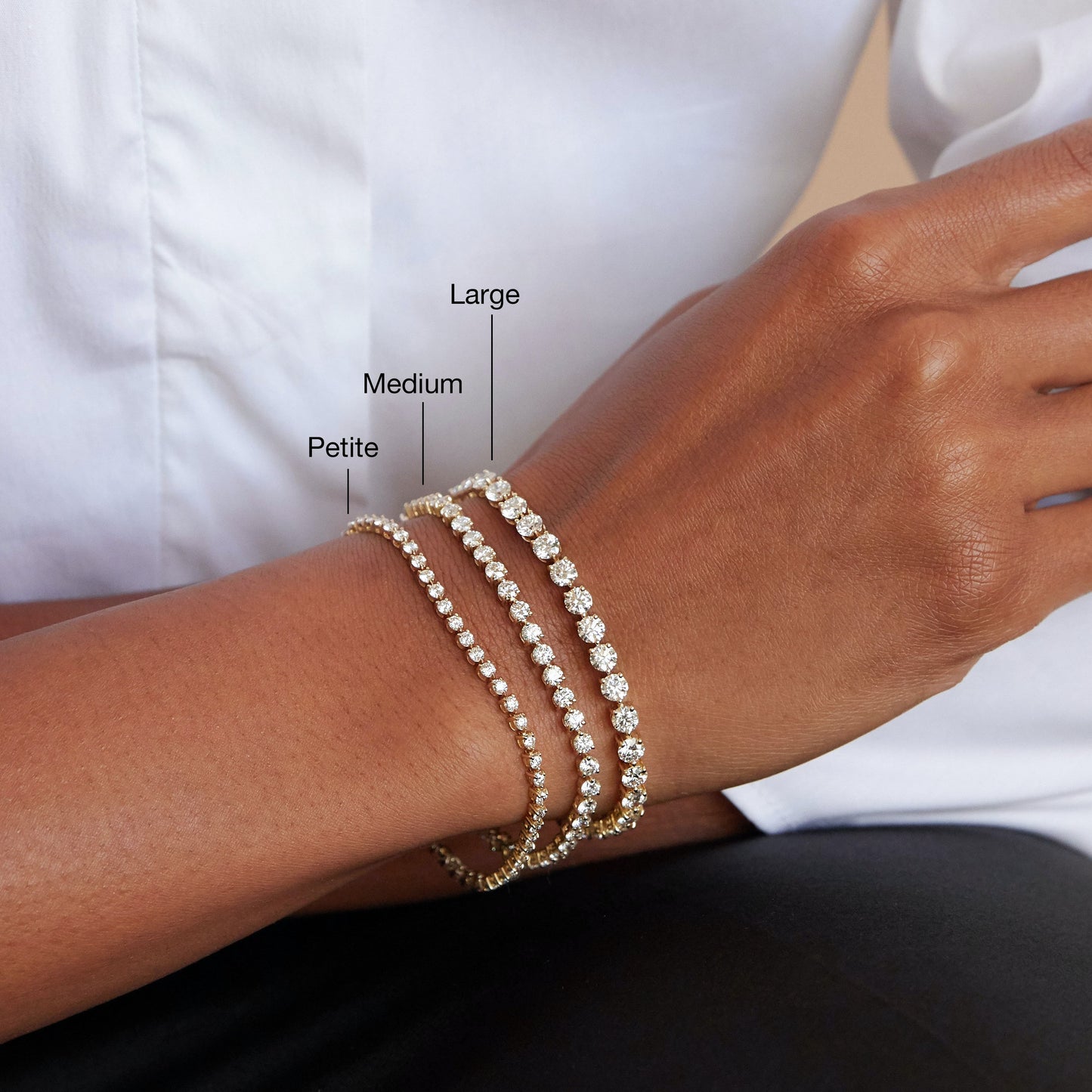 Bracelet de tennis linéaire en diamants de qualité supérieure cultivés en laboratoire, taille brillant