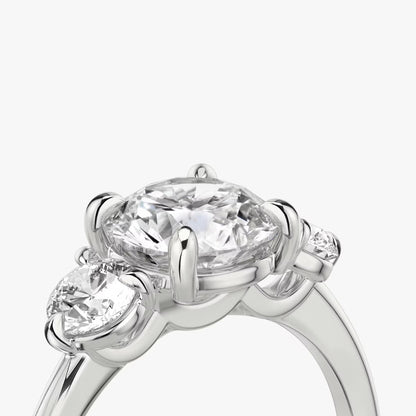 The Three Stone Round Brilliant with Round Side Stones Engagement Ring