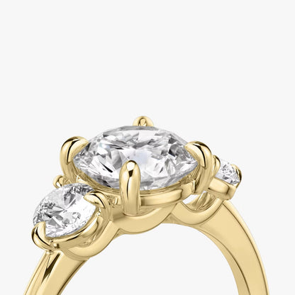 The Three Stone Round Brilliant with Round Side Stones Engagement Ring