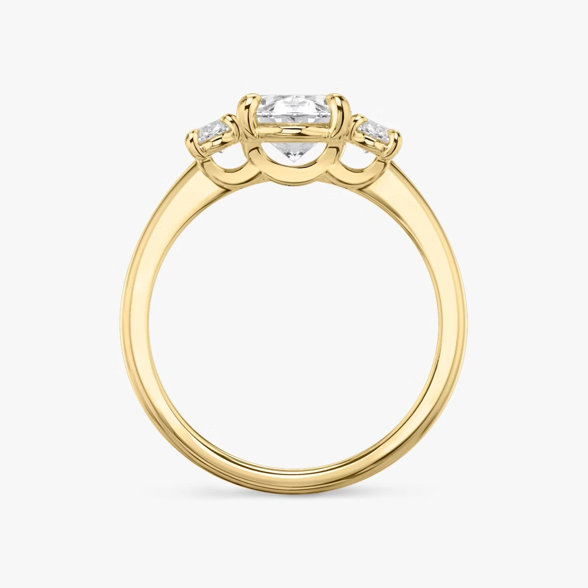 The Three Stone Oval with Oval sidestones Engagement Ring