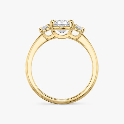 The Three Stone Oval with Oval sidestones Engagement Ring