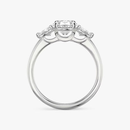 The Three Stone Oval with Trillion side stones Engagement Ring