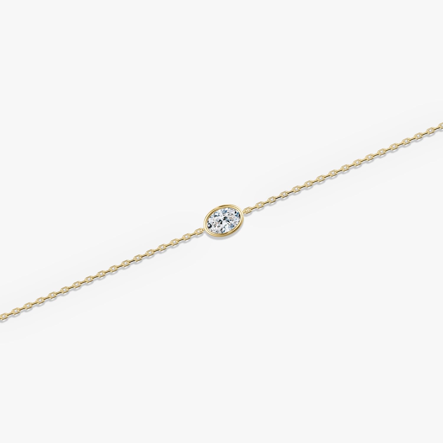 Bezel Oval Superior Lab Grown Diamond solitaire Bracelet