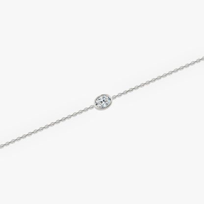 Bezel Oval Superior Lab Grown Diamond solitaire Bracelet