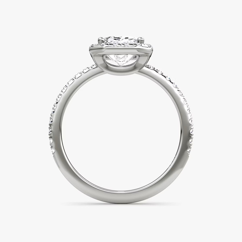 The Halo Emerald Pave Engagement Ring