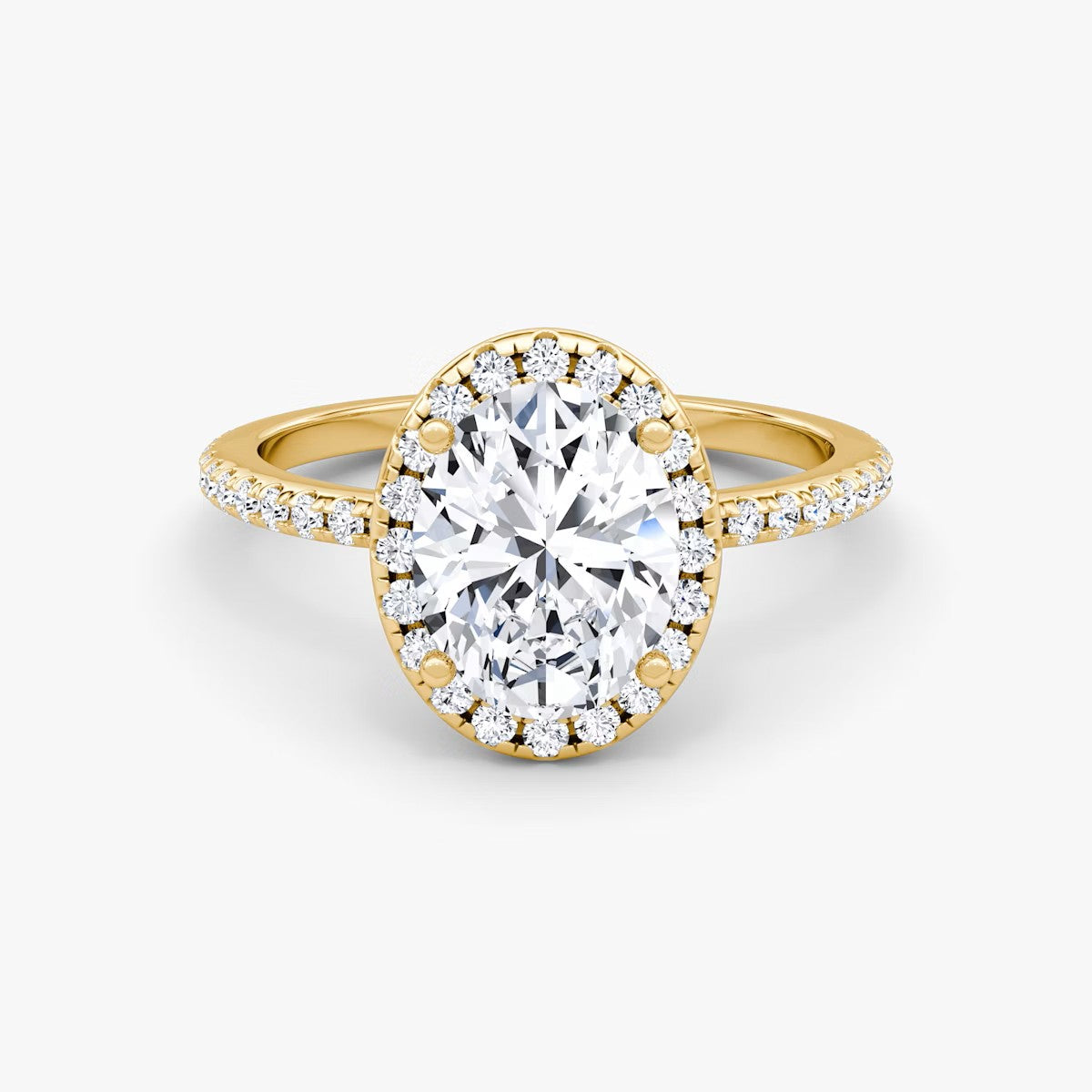 The Halo Oval Pave Engagement Ring