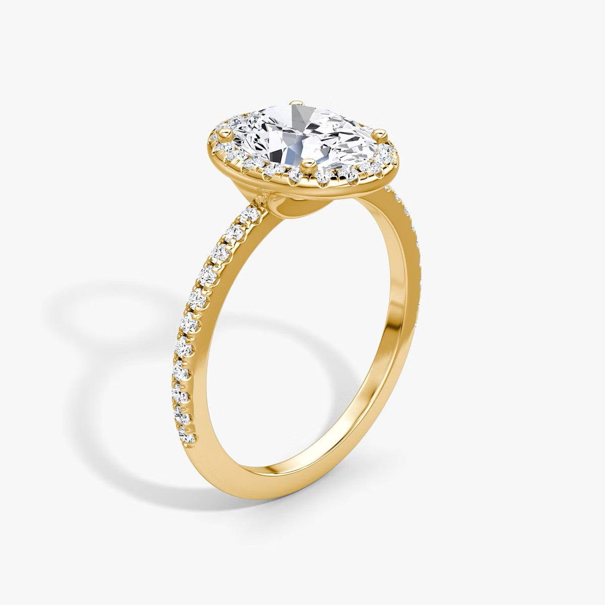 The Halo Oval Pave Engagement Ring