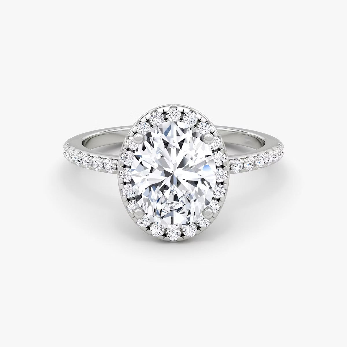 The Halo Oval Pave Engagement Ring