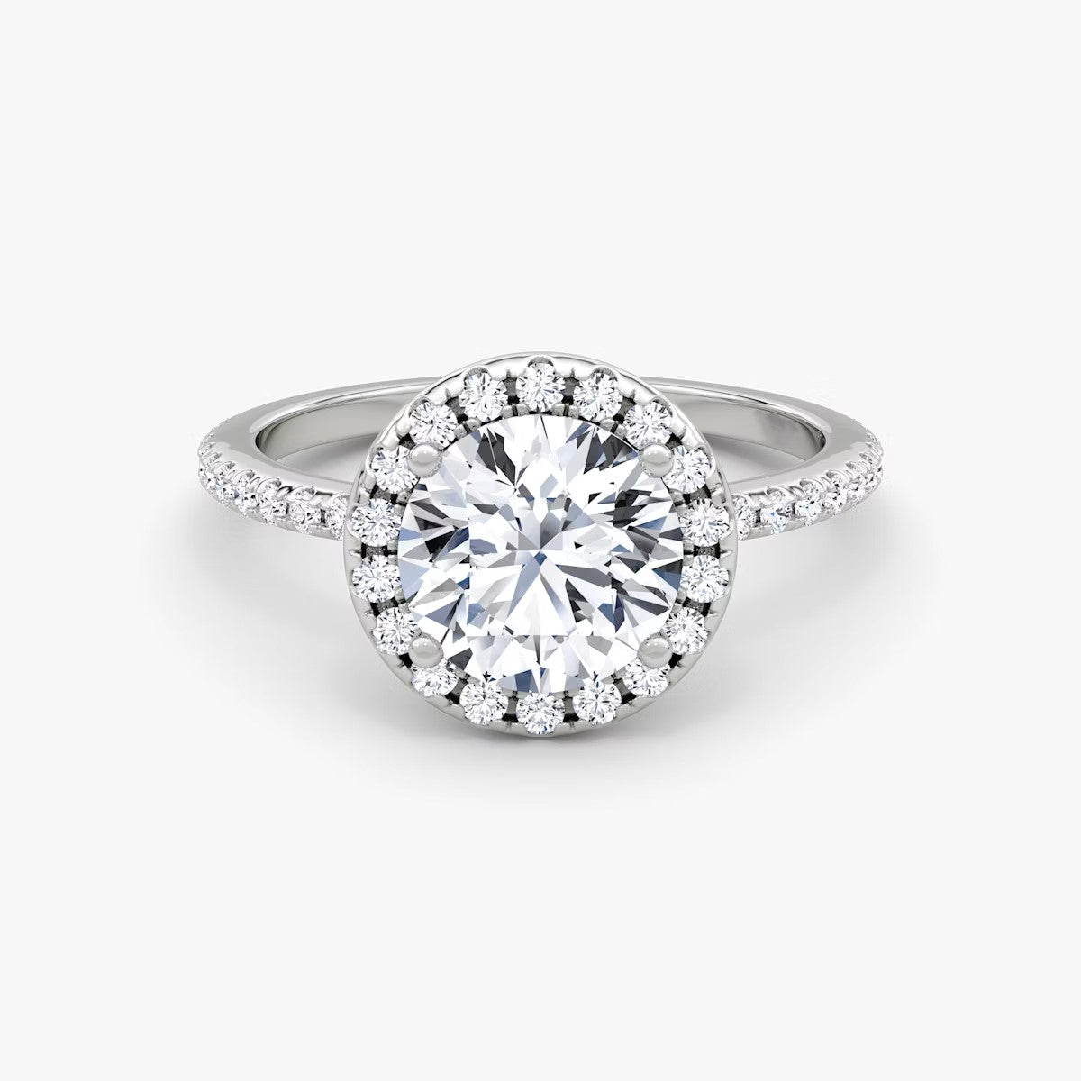 The Halo Round Brilliant Pave Engagement Ring