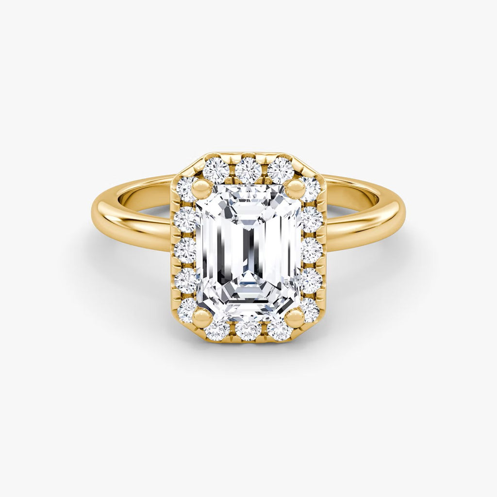 The Big Halo Emerald Engagement Ring
