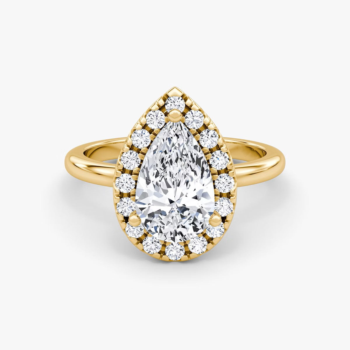 The Big Halo Pear Engagement Ring