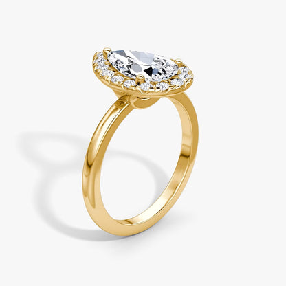 The Big Halo Pear Engagement Ring