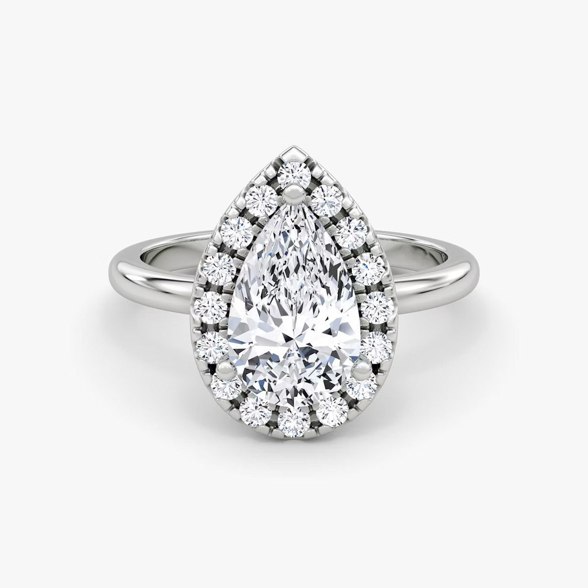 The Big Halo Pear Engagement Ring