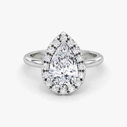 The Big Halo Pear Engagement Ring