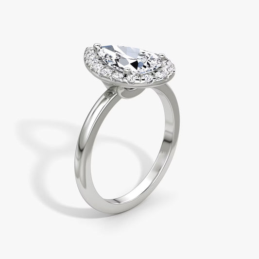 The Big Halo Pear Engagement Ring