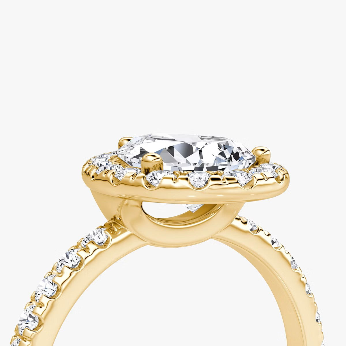 The Big Halo Pear Pave Engagement Ring