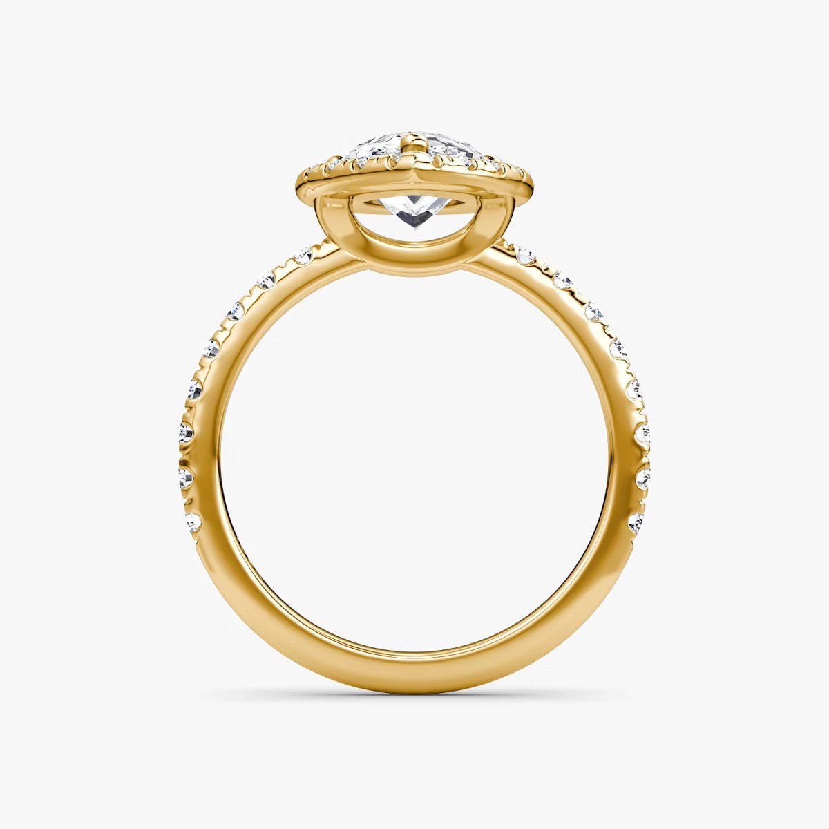 The Big Halo Pear Pave Engagement Ring