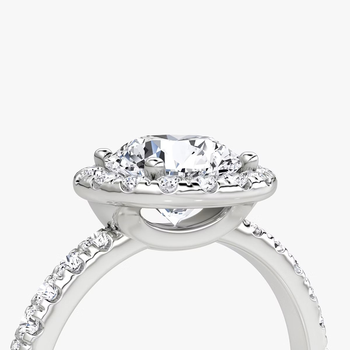 The Big Halo Round Brilliant Pave Engagement Ring