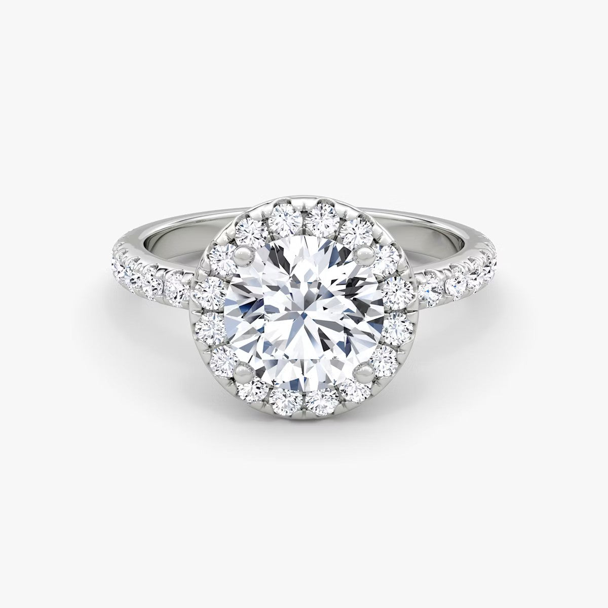 The Big Halo Round Brilliant Pave Engagement Ring