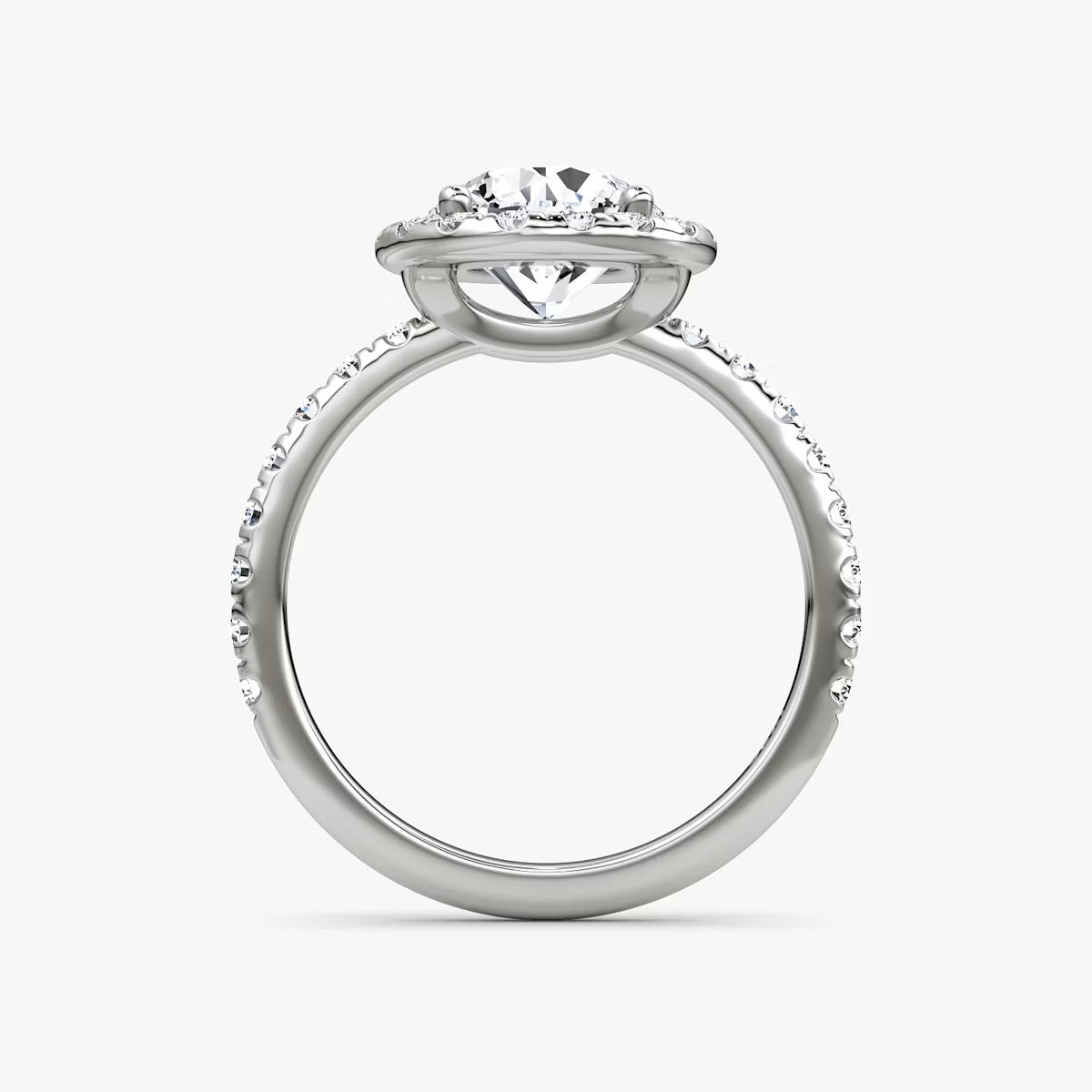 The Big Halo Round Brilliant Pave Engagement Ring