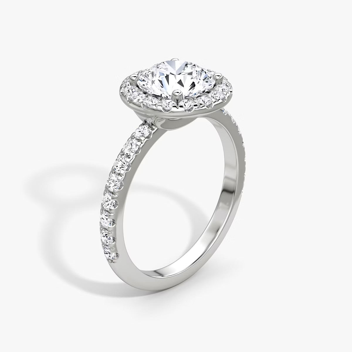 The Big Halo Round Brilliant Pave Engagement Ring