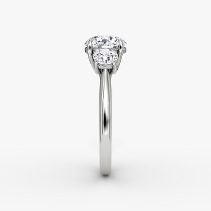 The Erelis Three Stone Round Brilliant Engagement Ring