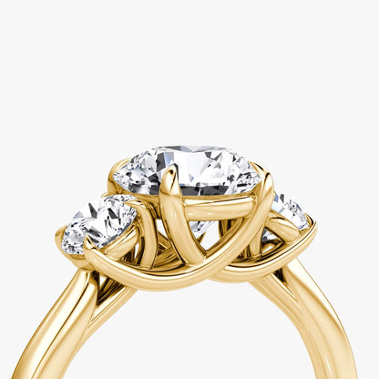 The Erelis Three Stone Round Brilliant Engagement Ring