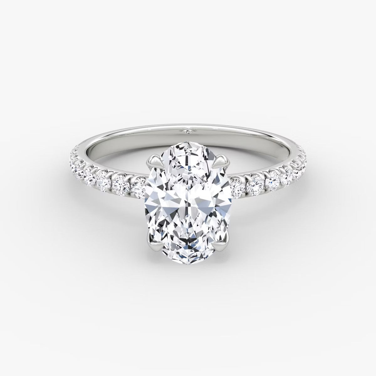 The Classic Oval Solitaire Pave Engagement Ring