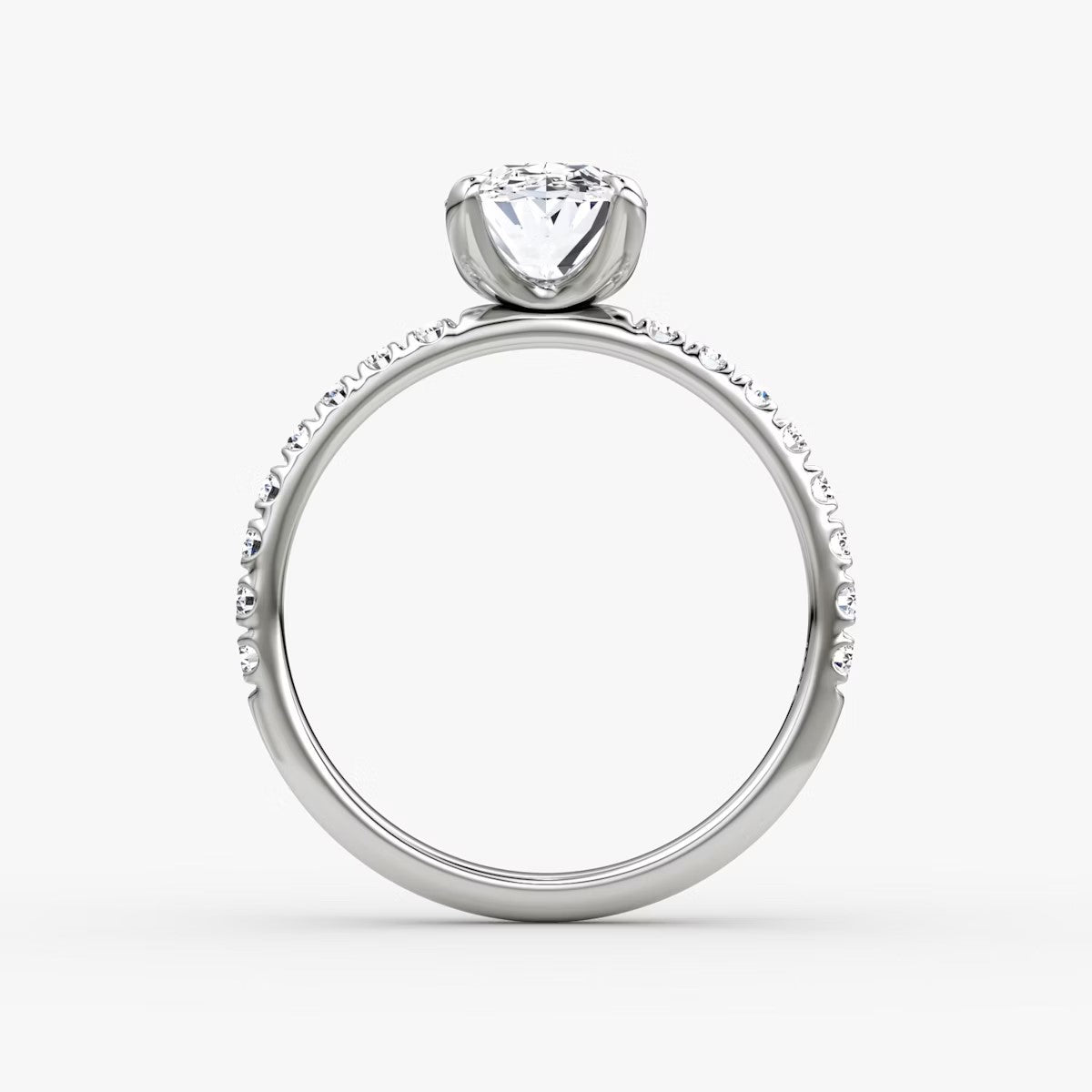 The Classic Oval Solitaire Pave Engagement Ring