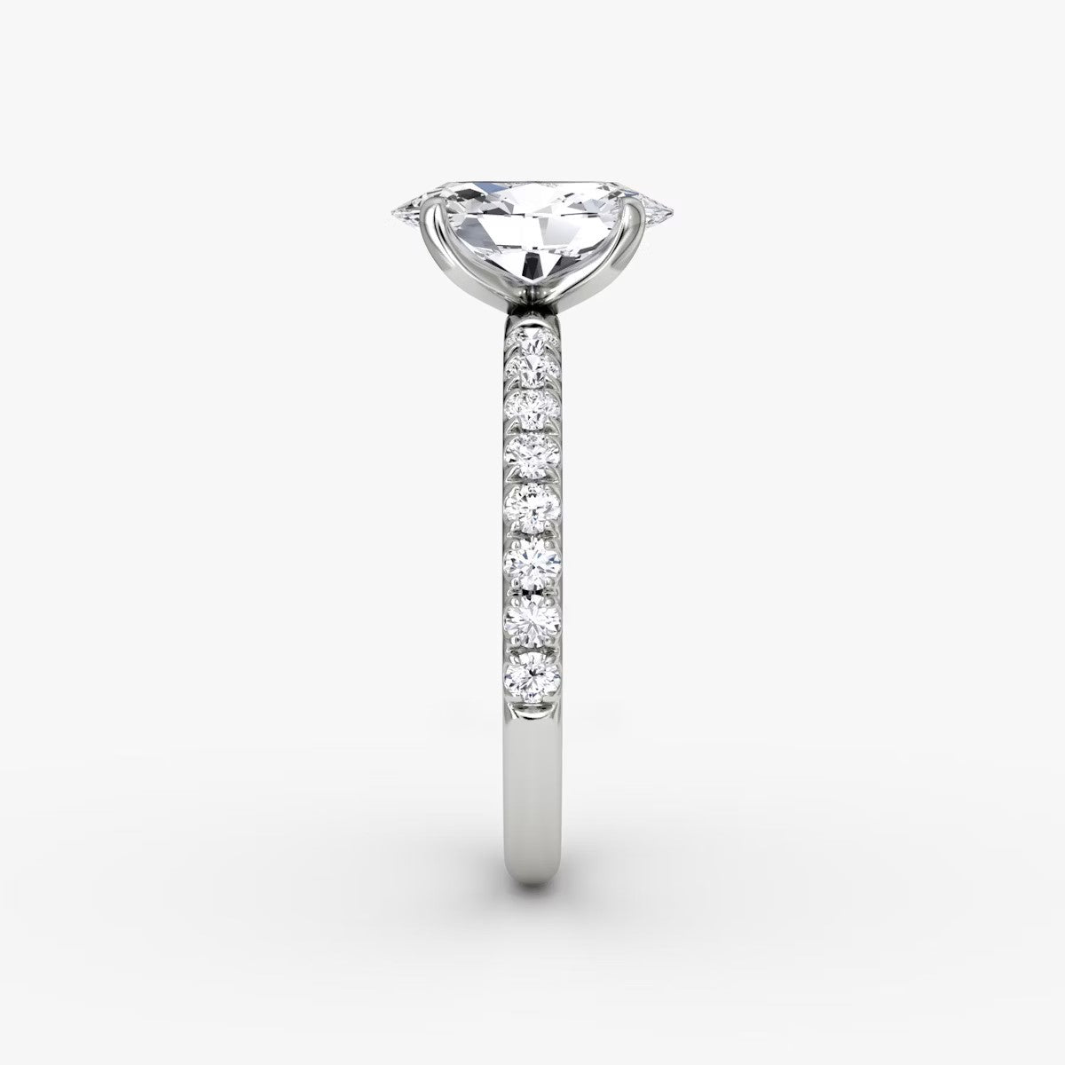 The Classic Oval Solitaire Pave Engagement Ring