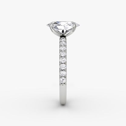 The Classic Oval Solitaire Pave Engagement Ring