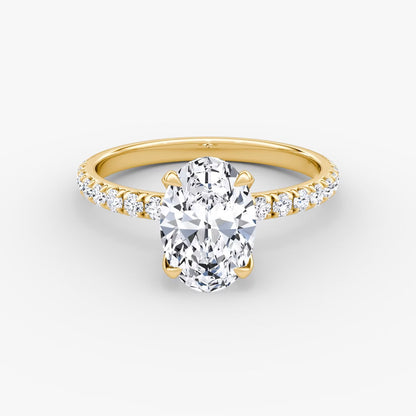 The Classic Oval Solitaire Pave Engagement Ring