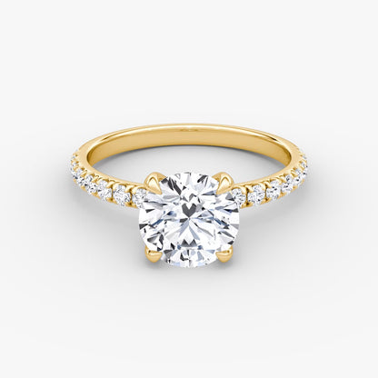 The Classic Round Brilliant Solitaire Pave Engagement Ring