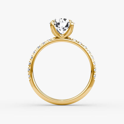 The Classic Round Brilliant Solitaire Pave Engagement Ring