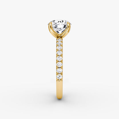 The Classic Round Brilliant Solitaire Pave Engagement Ring