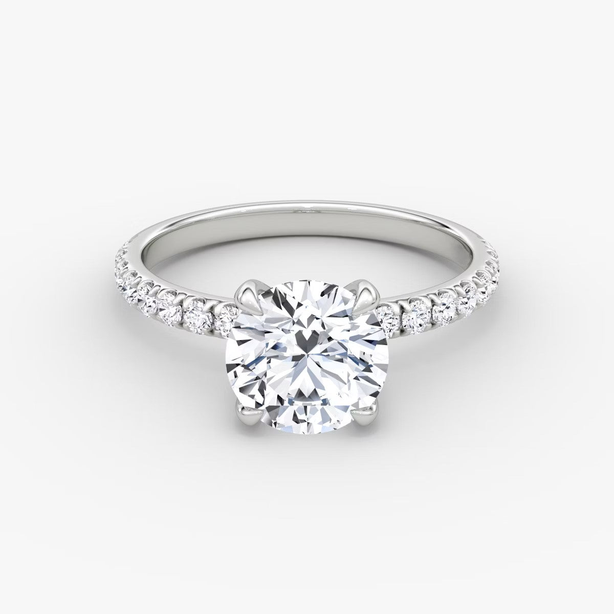 The Classic Round Brilliant Solitaire Pave Engagement Ring