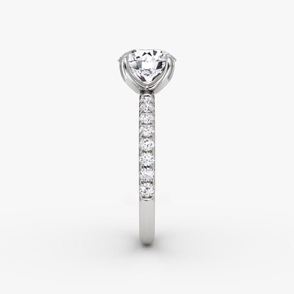 The Classic Round Brilliant Solitaire Pave Engagement Ring