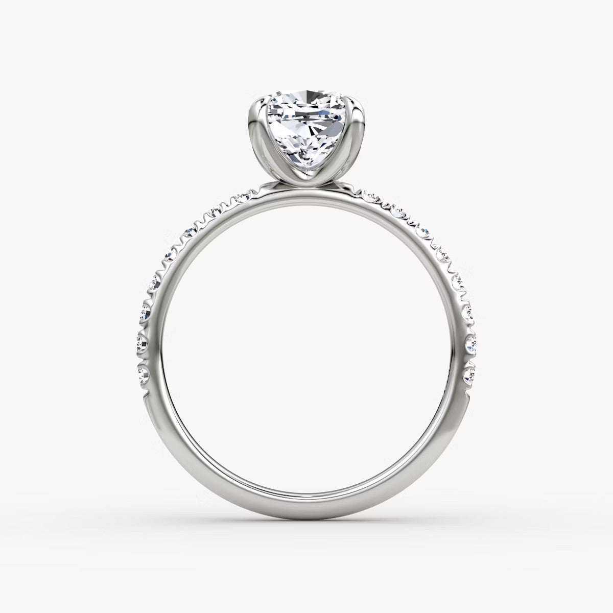 The Classic Cushion Cut Solitaire Pave Engagement Ring