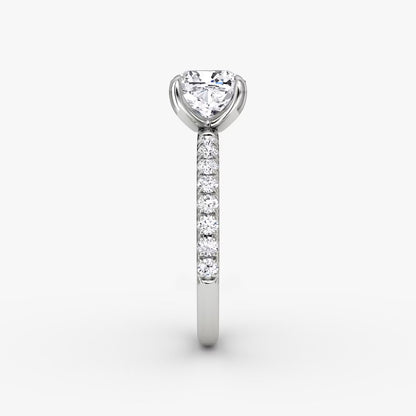 The Classic Cushion Cut Solitaire Pave Engagement Ring