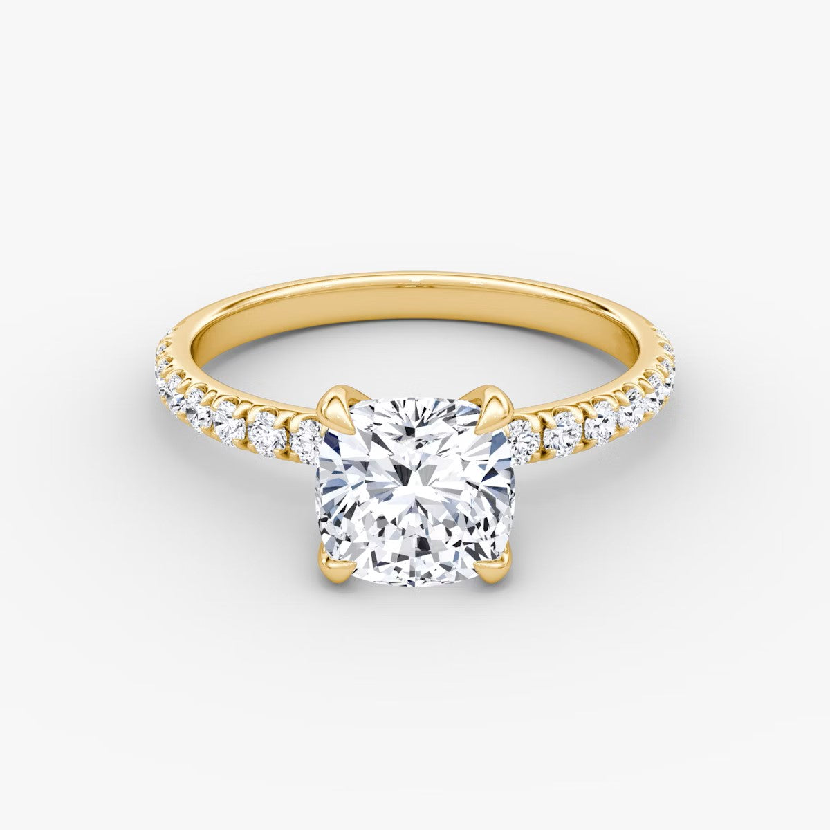 The Classic Cushion Cut Solitaire Pave Engagement Ring