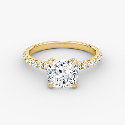 The Classic Cushion Cut Solitaire Pave Engagement Ring