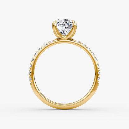 The Classic Cushion Cut Solitaire Pave Engagement Ring