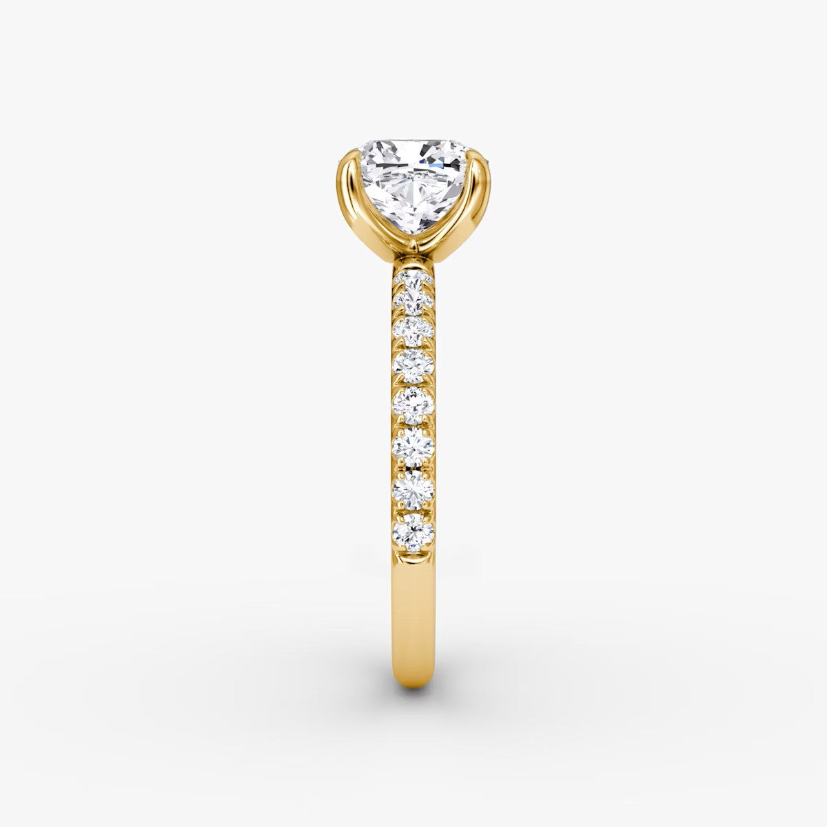 The Classic Cushion Cut Solitaire Pave Engagement Ring