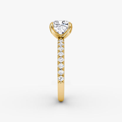 The Classic Cushion Cut Solitaire Pave Engagement Ring