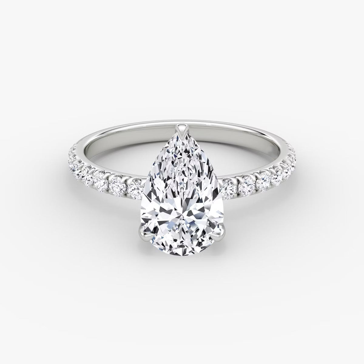 The Classic Pear Solitaire Pave Engagement Ring