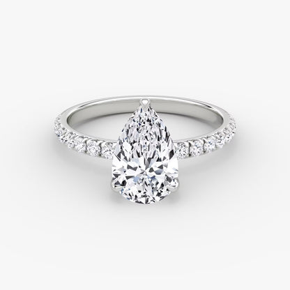 The Classic Pear Solitaire Pave Engagement Ring