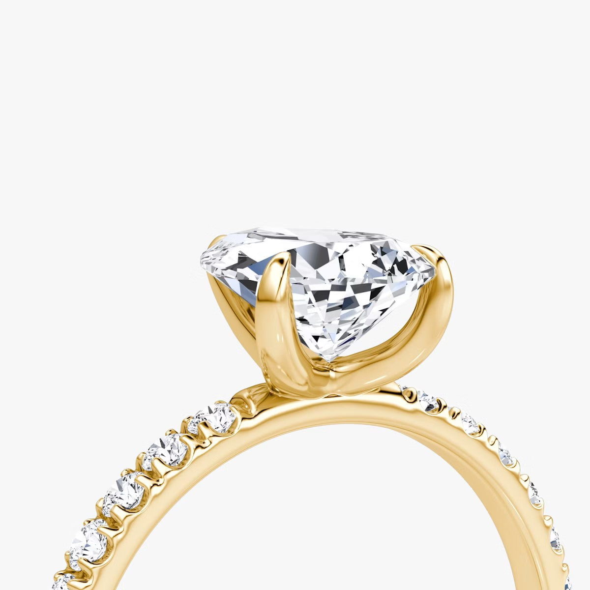 The Classic Pear Solitaire Pave Engagement Ring