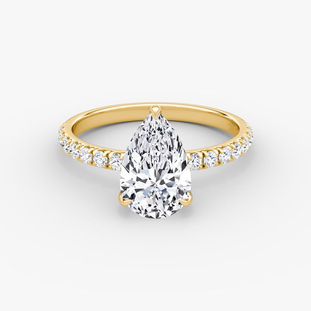 The Classic Pear Solitaire Pave Engagement Ring