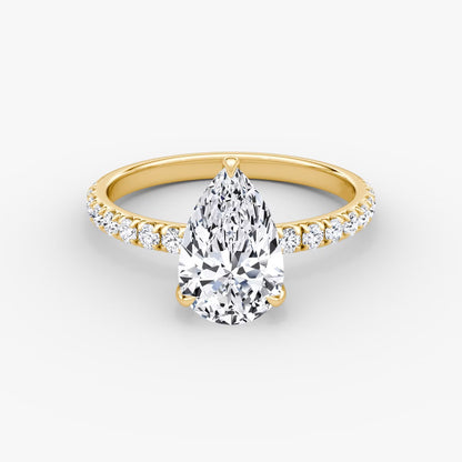 The Classic Pear Solitaire Pave Engagement Ring